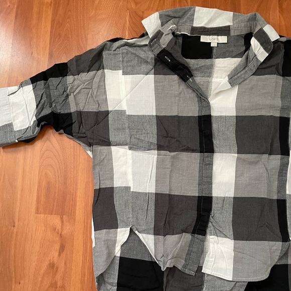 LOFT plaid Dolman/batwing shirt - Picture 5 of 7